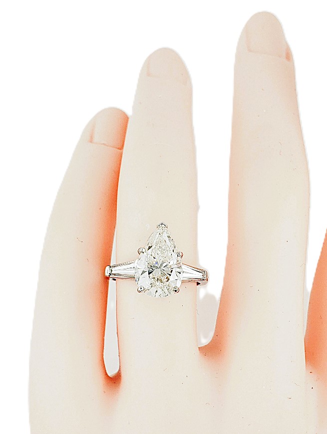 Pear Shape Three-Stone Diamond Ring